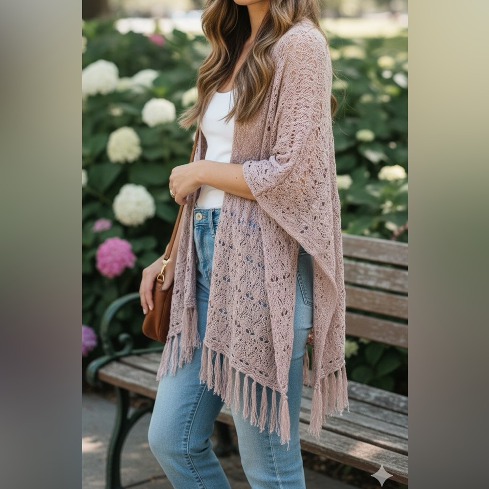 ✨ NWT Olivia Sky Crochet Knit Cardigan/Kimono - Size Medium ✨
"Flower Child